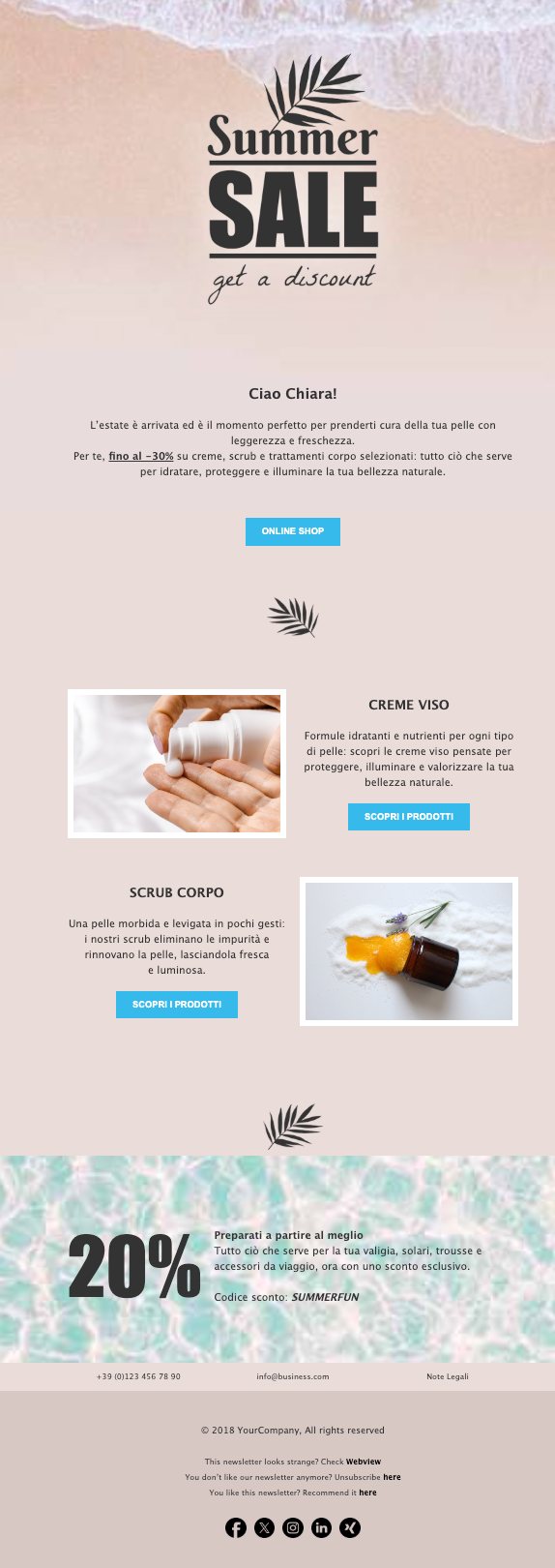 Esempio di newsletter con design creativo